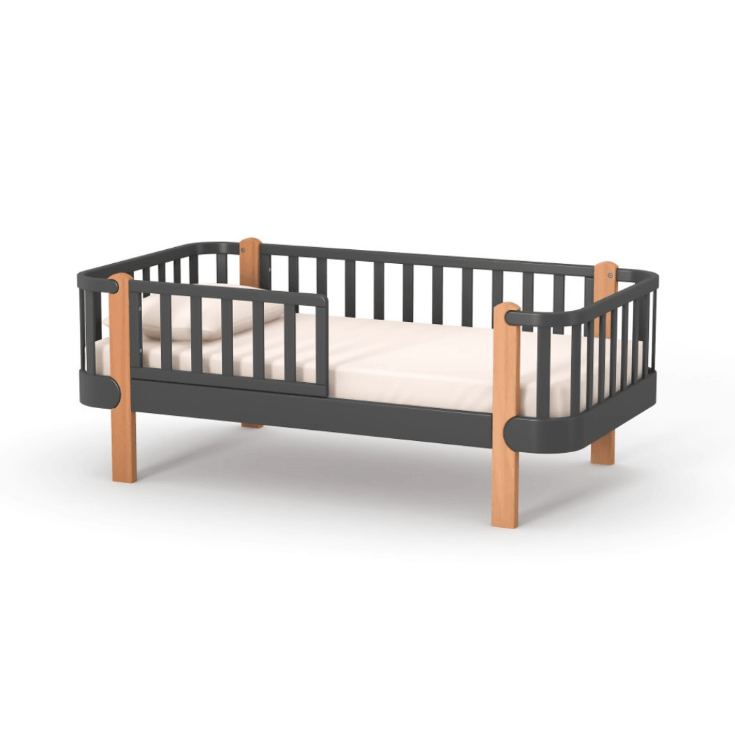 Postel pro Teenagery Zukko 160 Gekko Kids, Tmavě šedá / Přírodní buk